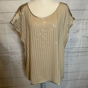 Eileen Fisher 100% Silk Sequin Top